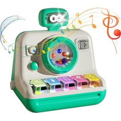 Baby Piano Musical Instruments Toy - Camera Theme Illuminated Interactive Toy for Toddlers 1-3 Tummy Time and Toddler Activity 6-12 Months Toys First Birthday Gifts