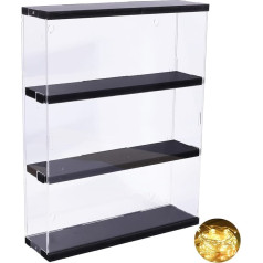 DuvinDD Acrylic Collectible Display Case Funko Pop Shelf Clear Wall Mounted Countertop Display Cabinet with Sliding Door Storage and Organizer Toy Doll Collection