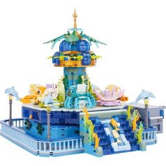 Amusement Park Building Blocks Set, Ocean World Building Blocks Toy, Rotating Building Kit Model for Children and Adults (1396 Pieces)