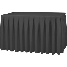 Elegant Event Essentials - Polyester-Tischrock – für Heimdekoration, Hochzeit, Party, Esstisch, Café, Restaurants und Bankett – nahtlos, knitterfrei, leicht zu waschen, 4,2 m, Schwarz