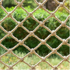 Kletternde Gurtbänder Balkon-Sicherheitsnetz, Treppengeländer, Schutznetz, Wandtrennwand, Retro-dekoratives Deckengitter, Baumhaus-Schaukelseilnetz Gewebtes Trenngitter Sisalseil Zaungeflecht(5m*6m)