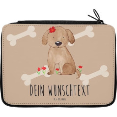 Mr. & Mrs. Panda Pencil Case Dog Lady, Brown Personalised, Hand Drawn
