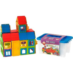 MAGNIKON Magnetic Building Blocks 35, 84 Pieces - Children's Toy from 3 Years, Magnets Children, Magnetic Game, Magnetic Building Blocks, Gift for Girls and Boys, Montessori Toy, Construction Toy
