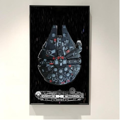 iCUANUTY Display Wall Plaque for Lego Dark Millennium Falcon Starship Set 75389, Wall Mount for Lego Model Car, Size: 75 x 45 cm, for Lego Models Not Included