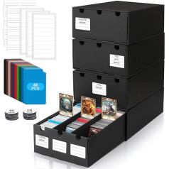 Trading Card Storage Box, 12000+ Cardboard Card Storage Box with Label and 48 Card Dividers, Trading Card Organizer for Trading Card Games, for TCG, YuGiOh, MTG, PTCG, Baseball Cards