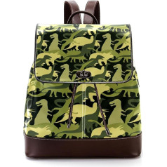Camo Dinosaurier personalisierte Schultaschen Büchertaschen für Teenager, Mehrfarbig, 27x12.3x32cm, Rucksack Rucksäcke
