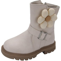 JokeLomple Winter Children's Snow Boots - Snow Boots Outdoor Spring Soft Soles Leather Combat Boots Lightweight Low Shoes Boots Faux Fur Lined Snow Boots Outdoor Non-Slip Winter Shoes