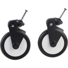 Pushchair Wheels, Pushchair Rubber Wheel Accessories, Pushchair Wheel Replacement, Universal, Interchangeable Pushchair Rubber Wheel, Front and Rear Wheel Accessories (1 Pair Front Wheel)