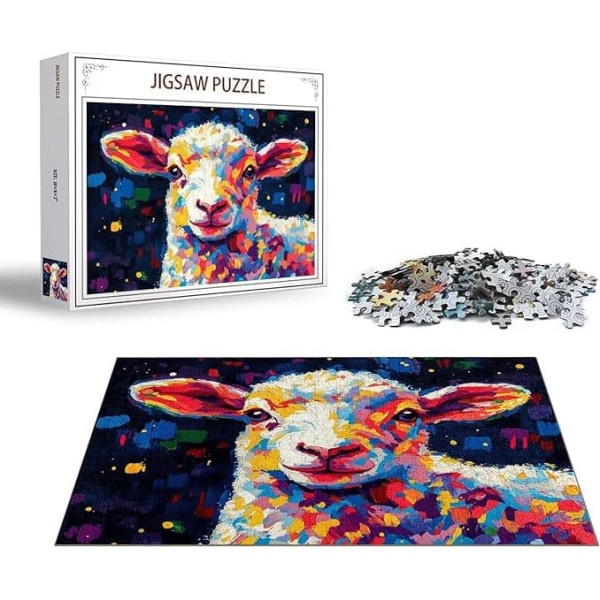 Puzzle Schaf Puzzle 2000 Teile Tier Holzpuzzle Erwachsene, Premium Quality Klassische Wooden Lernspiel, DIY Klassische Spaß Jigsaw Erwachsene, Challenging Game Jigsaws für Wohnkultur Geschenk x-1099