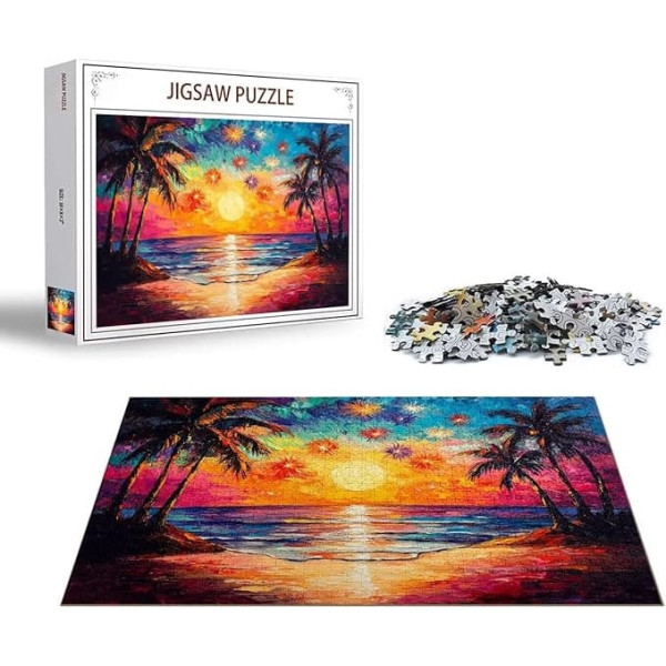 Puzzle Baum Puzzle 4000 Teile Strand Holzpuzzle Erwachsene, Premium Quality Klassische Wooden Lernspiel, DIY Klassische Spaß Jigsaw Erwachsene, Challenging Game Jigsaws für Wohnkultur Geschenk x-1071