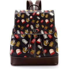 Personalisierte Schultaschen Büchertaschen für Teenager, Regenhirsche, Weihnachtsmütze, 01, Mehrfarbig, 27x12.3x32cm, Rucksack Rucksäcke