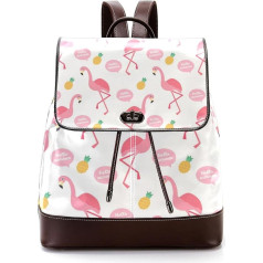 Personalisierte Schultaschen Büchertaschen für Teenager Hello Summer Pink Flamingo Ananas, Mehrfarbig, 27x12.3x32cm, Rucksack Rucksäcke