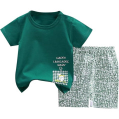 Children's Tracksuit Summer Cute Printed Set Casual Shorts Children's Suits Lightweight Beach Clothing Sets Elastic Waistband Baby Romper Boys and Girls Clothing Outfits