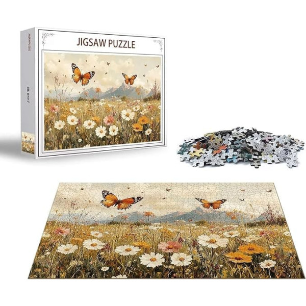Puzzle Schmetterling Puzzle 6000 Teile Blume Holzpuzzle Erwachsene, Premium Quality Klassische Wooden Lernspiel DIY Klassische Spaß Jigsaw Erwachsene, Challenging Jigsaws für Wohnkultur Geschenk x-533