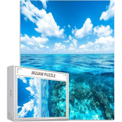 Puzzle 1000 Teile Weiße Wolke Puzzle Erwachsene, DIY Groß Puzzelmatten, Holzpuzzle für Erwachsene Kinder ab 12 Jahren Wooden Jigsaw See Geschicklichkeitsspiel für Die Ganze Familie, Geschenke D-508