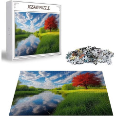 Puzzle 4000 Teile Baum Puzzle Erwachsene, DIY Groß Puzzelmatten, Holzpuzzle für Erwachsene und Kinder ab 12 Jahren Wooden Jigsaw See Geschicklichkeitsspiel für Die Ganze Familie, Geschenke D-445