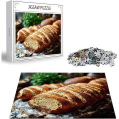 Puzzle 300 Teile Brot Puzzle Erwachsene, DIY Groß Puzzelmatten, Holzpuzzle für Erwachsene und Kinder ab 12 Jahren Wooden Jigsaw Essen Geschicklichkeitsspiel für Die Ganze Familie, Geschenke D-390