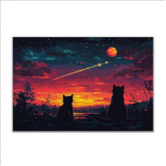 Puzzle 4000 Teile Katze Fantasie Puzzle Erwachsene Anspruchsvoll, Klassische Holzpuzzle Erwachsene, Puzzlespiele für Die Ganze Familie, Wooden Jigsaw Puzzel ab 14 Jahre für Junge Mädchen Geschenke M-3