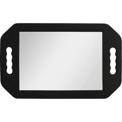 Hairdressing Mirror with Double Handle, Black Hand Mirror for Hairdressers and Hairdressing Salons - Foam Back Head Haircuts Viewing Mirror L 41 cm x W 1.6 cm x H 25 cm