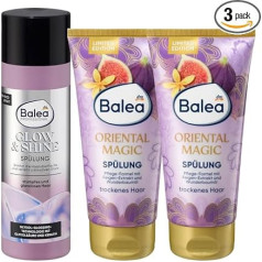 Set of 3 Hair Care: Professional Conditioner Glow & Shine Conditioner with Anti-Frizz Effect, 200 ml + Conditioner Oriental Magic Hair Conditioner Smoothness & Natural Shine, 2 x 200 ml (600 ml)