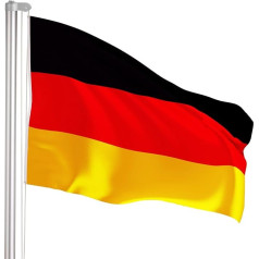 BRUBAKER Aluminium Flag Pole 4 m Including Germany Flag 150 x 90 cm and Ground Sleeve