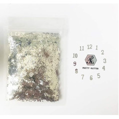 PrettyG 10g/Pack - Silver Number Mixes Glitter - Festival Rave Beauty Makeup Face Body Nail Art Decoration B0100