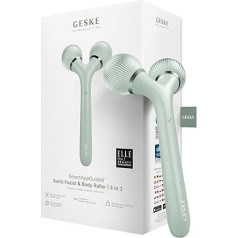 GESKE SmartAppGuided™ Sonic Facial & Body Roller 4 in 1 Derma Roller Device for Face and Body Professional Face Roller Tightens and Defines Body and Face