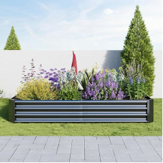 Raised Bed Set Made of Galvanised Metal, Plant Bed, Raised Beds for Garden, 180 x 90 x 30 cm, Raised Bed Kit for Vegetables, Flowers, Succulents, Herbs, Flower Bed & Plant Trough, Rectangular,