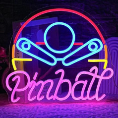 LMSIGNLY Pinball Neon Sign for Business Game Neon Sign Colourful LED Neon Sign USB Powered LED Neon Light for Bedroom Playroom Mall Game City Man Cave Decoration