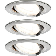 Paulmann 93465 Recessed Light Set of 3 LED GU10 19.5 W Brushed Metal