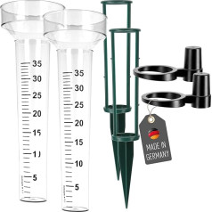 Lantelme 2-Piece Rain Gauge, Various Colours with holder or ground spike, transparent