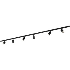 BRILONER - Rail system complete set, 6x GU10 spotlights, swivelling, feed, light rail system, ceiling light, spotlight, 2.25 m, black