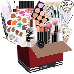 Professional Makeup Sets, MKNZOME 36-Piece Make-Up Set with Makeup Bag, Make-Up Case, Girls Filled Women Makeup Palettes, Cosmetics, Eyeshadow, Lip Gloss, Birthday, Christmas Gift Set, 36 Pieces