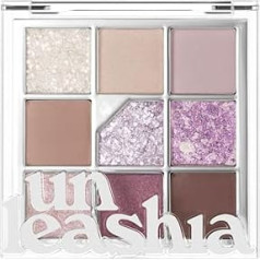 UNLEASHIA Glitterpedia - Eyeshadow Palette - 9 Shades - Various Textures from Matte to Glitter Eye Shadow - Vegan Make-Up - Korean Cosmetics - No.4 All of Lavender Fog