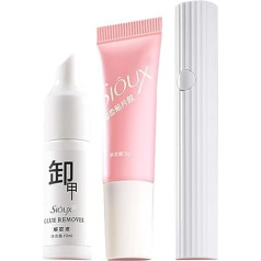 Gelkleber für künstliche Nägel, festes Nagelkleber, Set mit Nagelkleber zum Drücken auf die Spitzen, starkes Acryl-Gel, schnell trocknend, mit Nagellackentferner und L