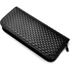 FOVAOK Hairdressing Scissors Clip Comb Hairdressing Holster Bag Tool Salon Pouch Case PU Leather Case, black