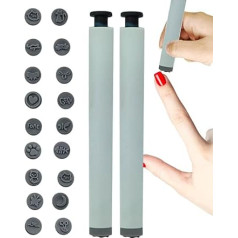 Finger Stamper Nagel Stamping Stift Set Silikon Maniküre Werkzeug Kreative Design Applikator 10cm/1cm Ideal für Frauen Mädchen Teens Kinder Jugendliche Schönheit