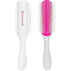 Denman Curly Hair Brush D4 (Cherry Blossom) 9 Rows Styling Brush for Styling, Straightening Longer Hair and Defining Curls - For Women and Men