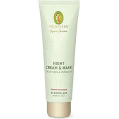 PRIMAVERA Night Cream & Mask Smoothing & Renewing 50 ml - Natural Cosmetics - Night Cream and Leave - On Mask for Mature, Demanding Skin - Smoothes and Renews the Skin - Vegan
