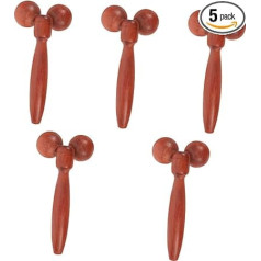 Ipetboom Pack of 5 Double Ball Massager Wooden Face Roller Portable Neck Massage Roller Face Kit Face Massager for Women Skin Massagers Face Rollers