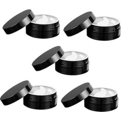 Vaguelly Pack of 5 Bottles with Eye Patch Storage Container Storage Box for Skin Care Storage Box Mini Refillable Eyeshadow Cream Boxes Cream Sample Glass P.S Black