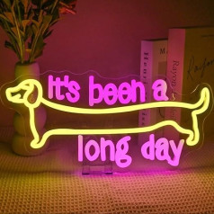 SIGNSHIP It's been a long day Dachshund Neon Sign, Dog LED Sign for Wall Decoration, Neon Sign Light Sausage Dog, Luminous Sign Wall Decor for Bars, Bedroom, Tavern, Clubs, Parties
