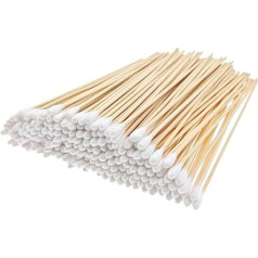 200 Pieces Cotton Buds 6 Inch Long Ear Plugs with Extra Long Wooden Handle Ear Plugs for Cleaning, Jewelry, Polishing, Makeup, Dogs