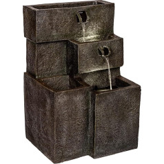 Garden Fountain Water Stairs 75 x 48 x 42 cm with LED Lighting Includes Pump