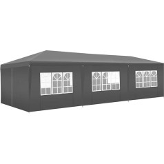 tectake® Gazebo 3 x 9 m, Garden Gazebo with 8 Removable Side Panels and 6 Windows, Camping Tent with Waterproof Tarpaulin with UV Protection, Party Tent for Garden, Party, Event, Wedding, Festival -
