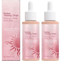 Tanning Drops for Oral | Pack of 2 Tanning Drops for Drinking | Sunless Tanning Drops to Drink | Natural Ingredients Self Tanning Tan Drops for Face and Body Makes Skin Smooth