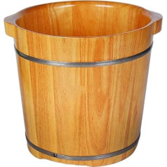 Foot Soaks Natural Wood Foot Bath Bin, Wooden Barrels Pedicure Basin, 35 cm, Oak, Double Ear Foot Bath, Single Sided Foot Tub, Barrel Foot Bucket, High Ambition, Hopeful