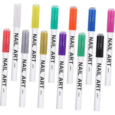 12St Nagelkunststift nail art set kunstnägel set Nagelkunst Set Nagelkunst Malstift Nagelkunst Zubehör werkzeug Nagellackstift Maniküre DIY Zeichenstift Maniküre-Stifte Plastik