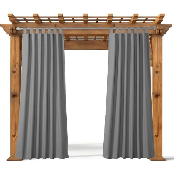 Outdoor Curtain Weatherproof with Eyelets - 210 x 260 cm Weatherproof Curtain - Waterproof Outdoor Curtain - Balcony Curtain Exterior - Patio Curtain Exterior - Anthracite