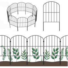 OUSHENG Decorative Garden Fence 25 Panels Total 28 Feet (L) x 24 Inches (H) Rustproof Metal Wire Fence Border Animal Barrier Flower Edging for Landscape Patio Yard Outdoor Domed